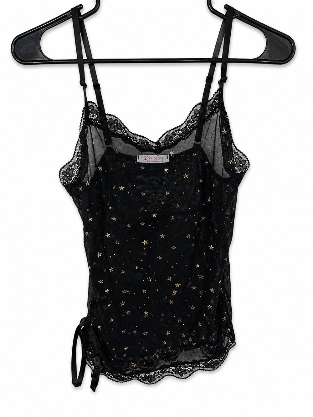 Avidlove Black Sheer Star Lace Cami